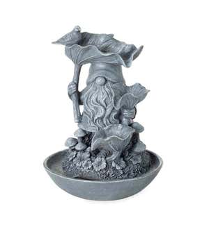 Gray Gnome Resin Tabletop Fountain