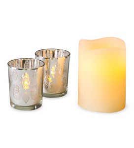 Flameless LED Pillar Candle Gift Set - Vanilla
