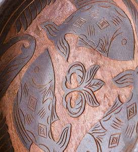 Decorative Wooden Plate with Fish Motif