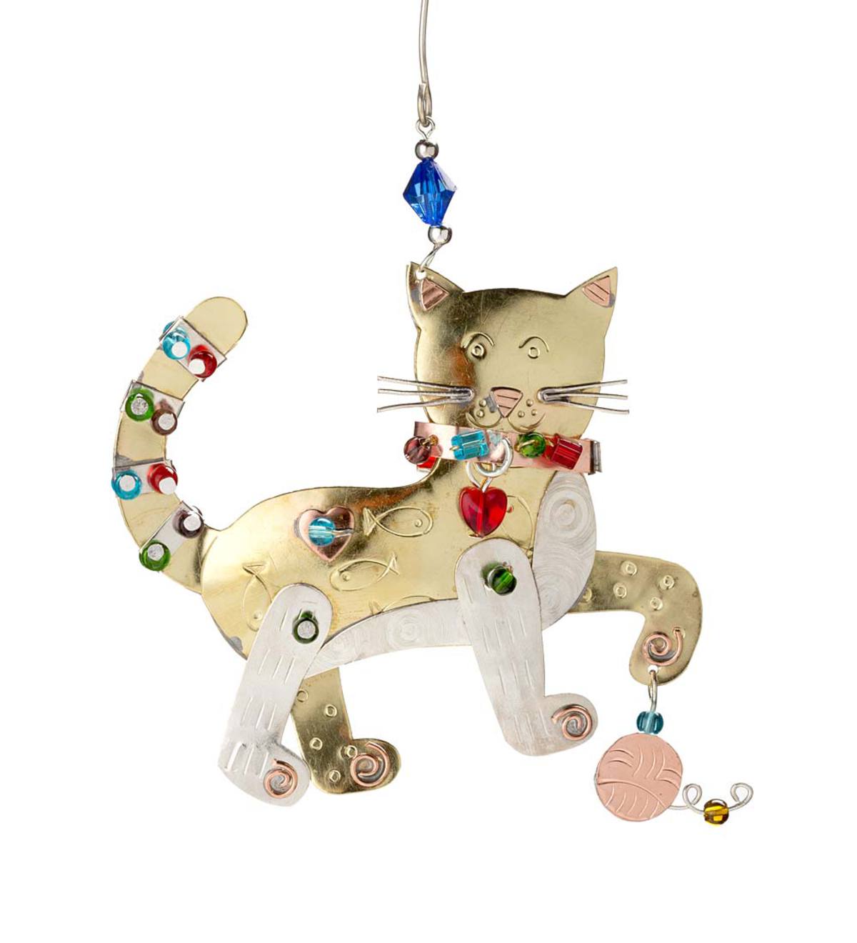 Sassy Cat Metal Ornament