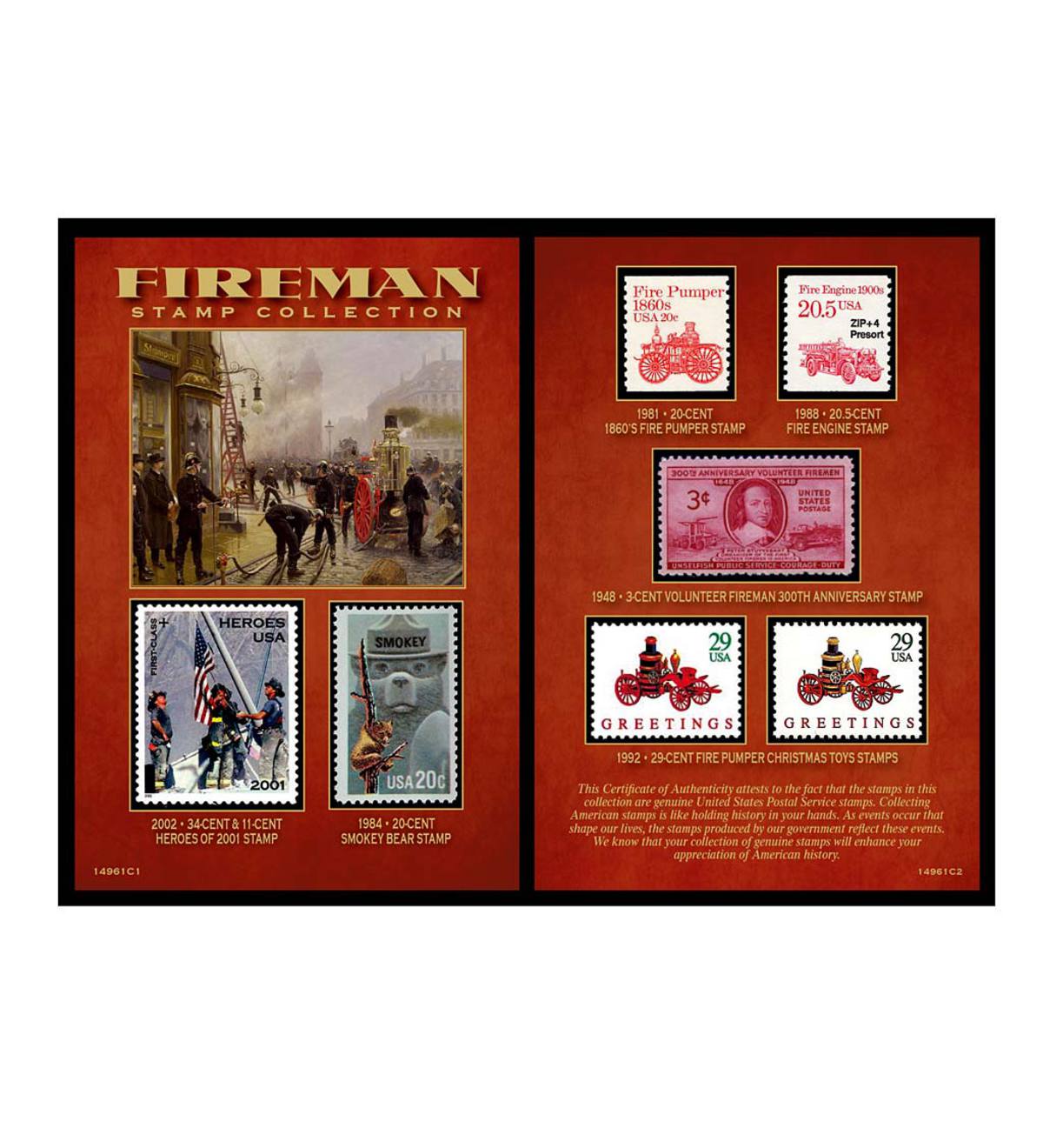 Fireman Historical Stamp Collection Gift Set