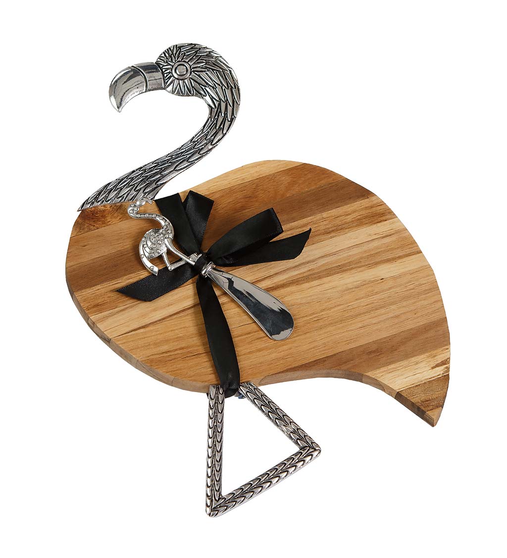 Flamingo Cheese Board and Spreader Set