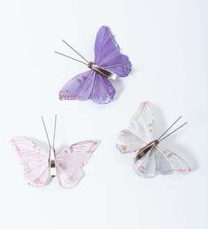 Versatile Purple & Green Butterfly Clips for Floral Arrangements, Gift Wrap, Home Decor