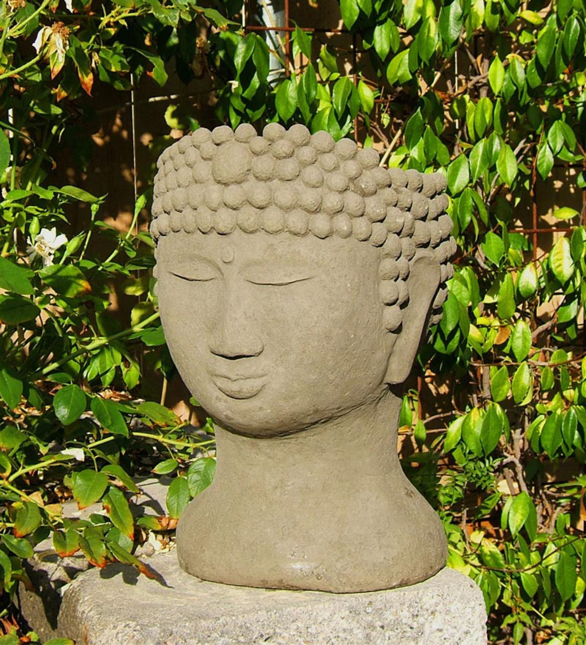 Cast Stone Buddha Head Planter