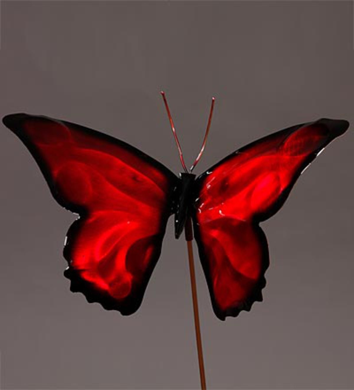Colorful Butterfly Garden Stake - Red