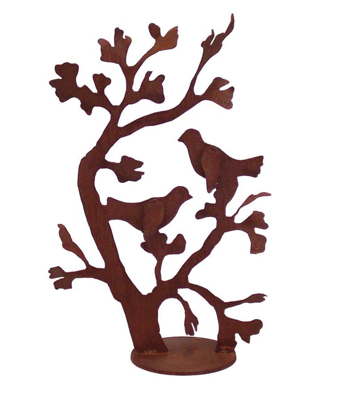 Ginkgo Tree With Birds Metal Garden Sculpture