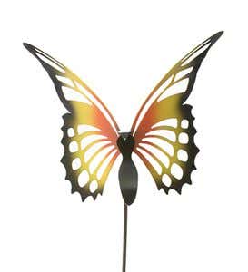 Butterfly Painted Heavy-Gauge Steel Garden Stake - Periwinkle