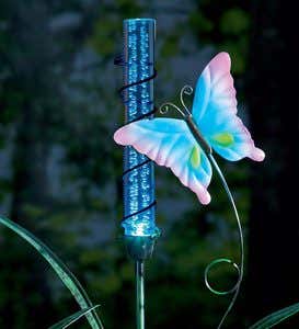 Solar Color-Changing Metal Garden Stake - Hummingbird