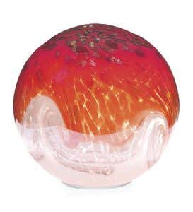 Pearly Glass Gazing Ball With Metal Stand - Blue