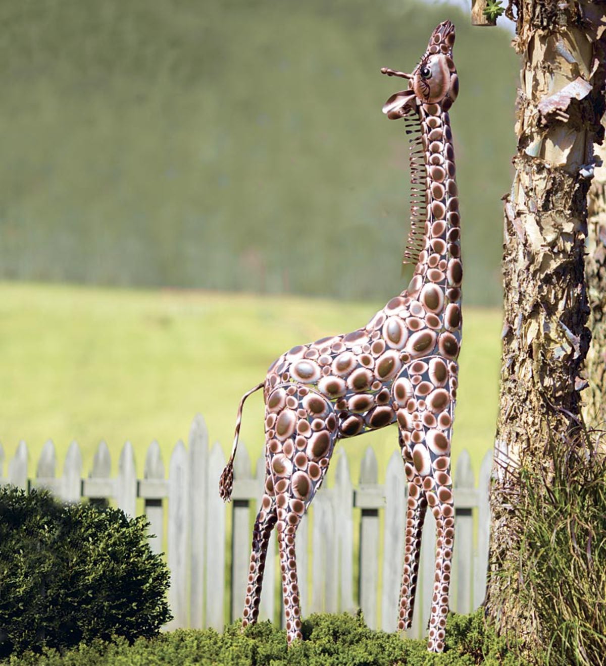 Baby Giraffe Metal Yard Sculpture