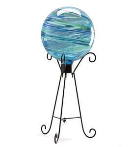 Ocean Mist Glowing Glass Gazing Globe And Stand Set