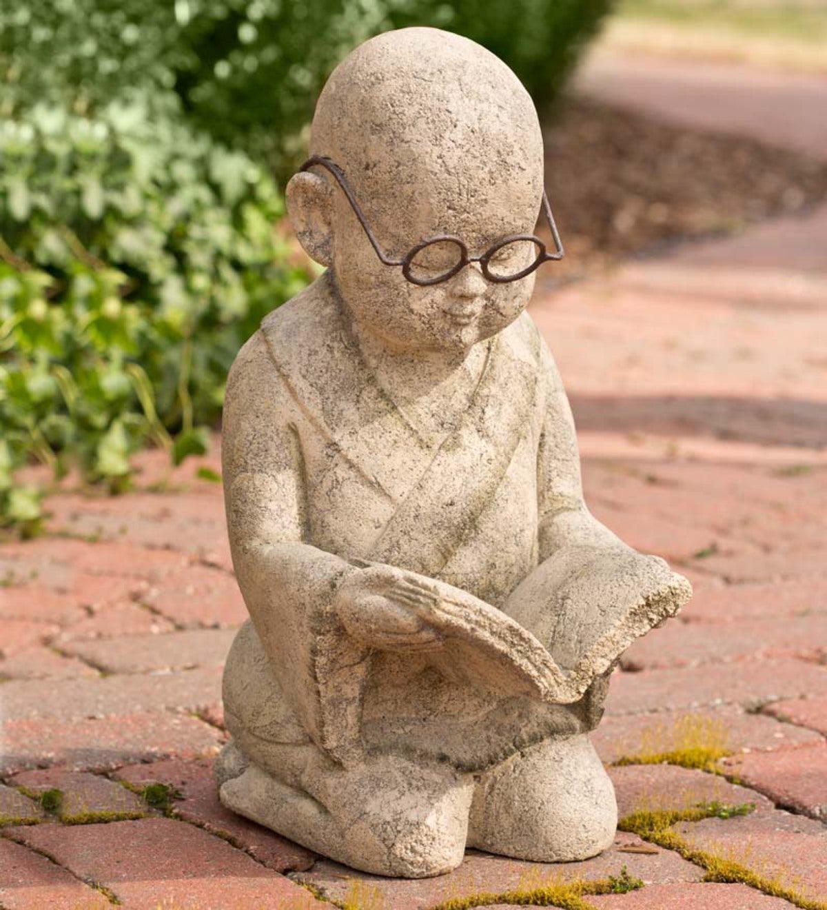 Reading Buddha Garden Sculpture