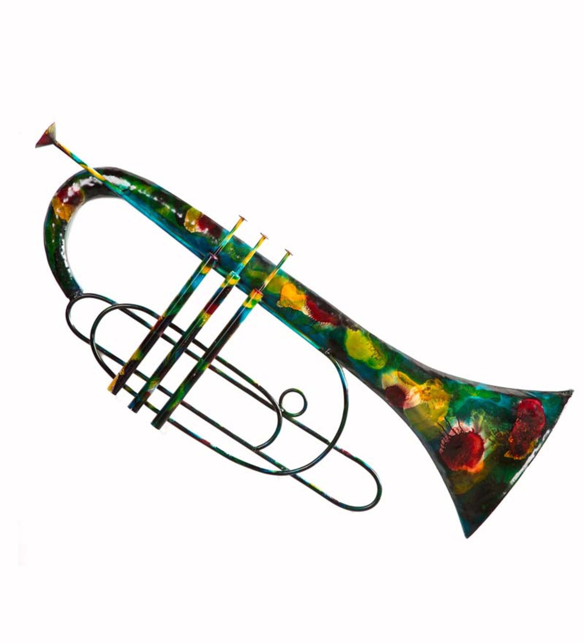 Handcrafted Metal Instrument Wall Art - Horn