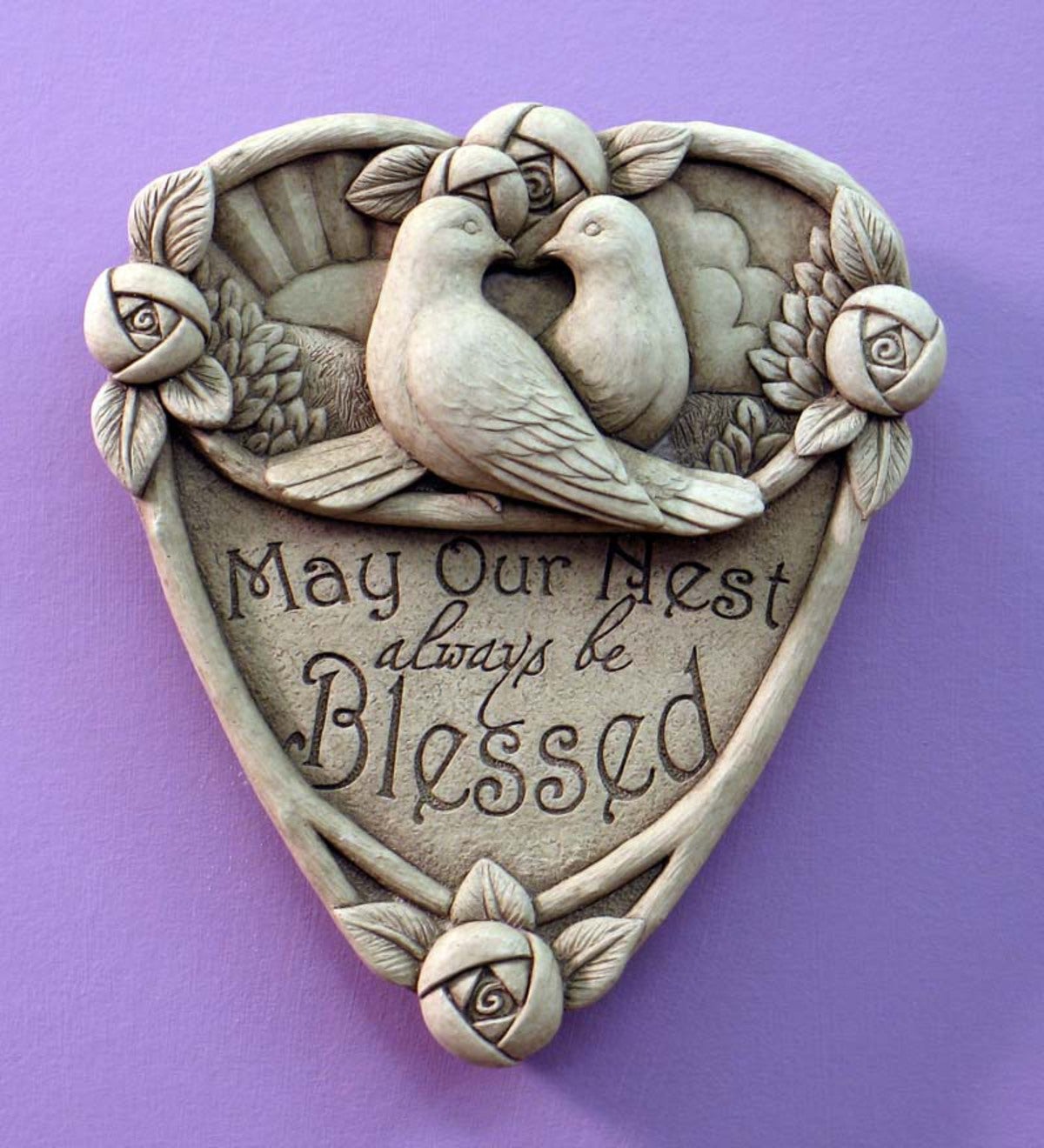Stone Bless Our Nest Wall Plaque by Carruth Studio