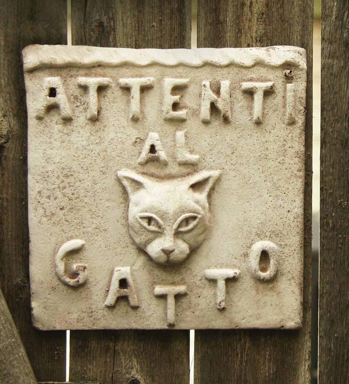 Beware of Cat Stone Plaque