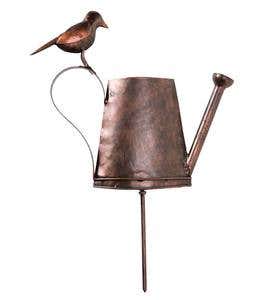 Metal Garden Tool Stake with Bird