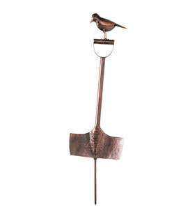 Metal Garden Tool Stake with Bird