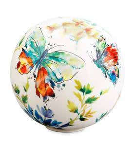 Ceramic Butterflies Garden Ball