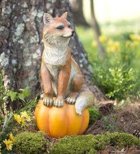 Resin Fox on a Pumpkin