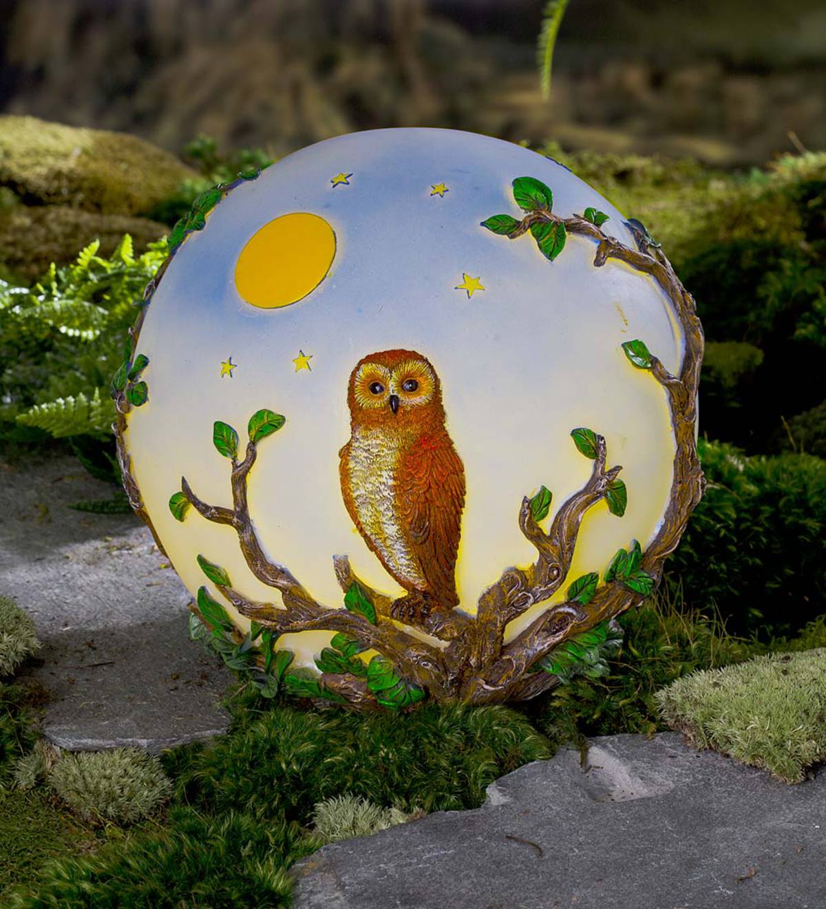 Lighted Resin Owl Globe