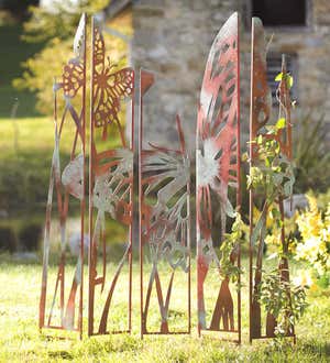 Metal Garden Panel Stakes  - Free 2 Day Delivery - Butterfly