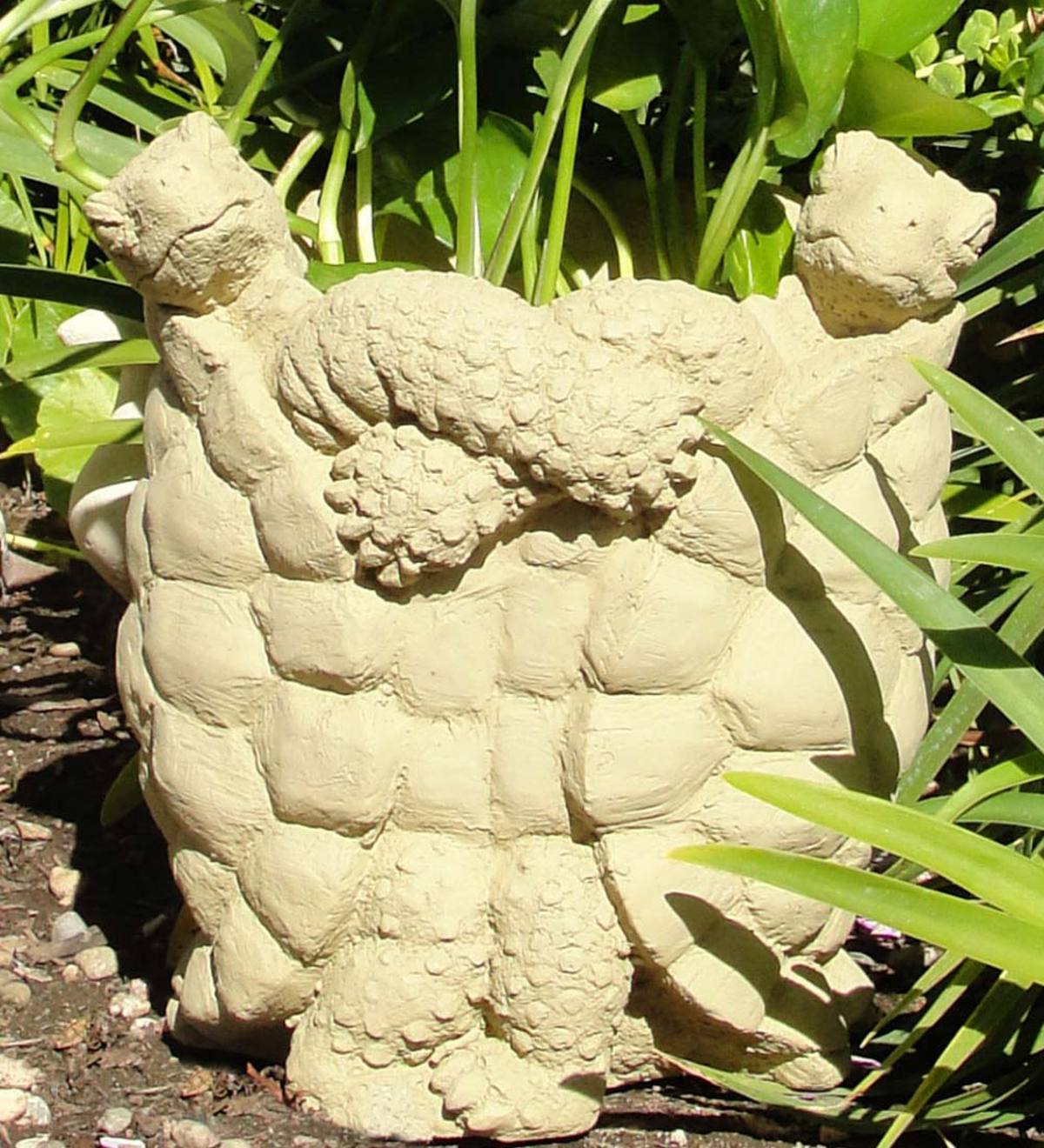 Cast Stone Dancing Turtles Flower Pot