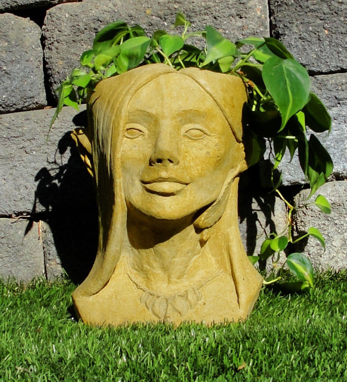 Cast Stone Fairy Head Planter