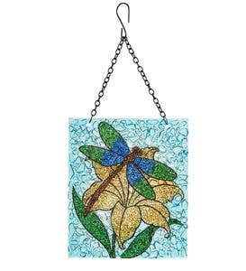 Hanging Glass Art Panel - Dragonfly