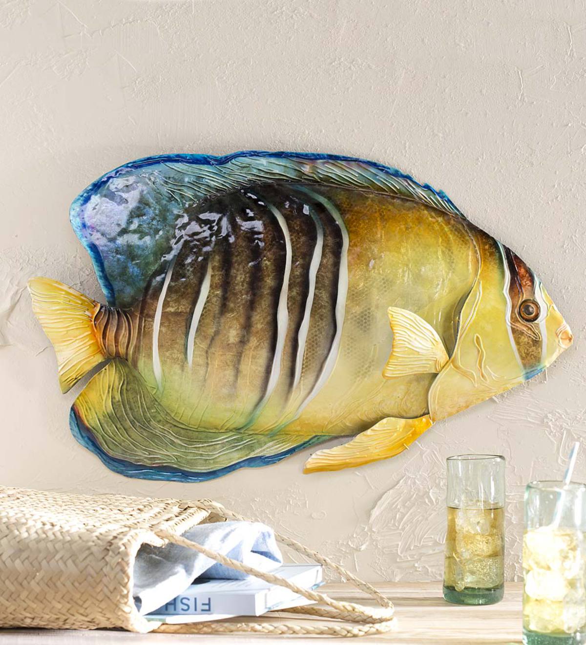 Metal and Capiz Fish Wall Art