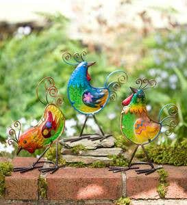 Metal and Glass Birds, Set of 3