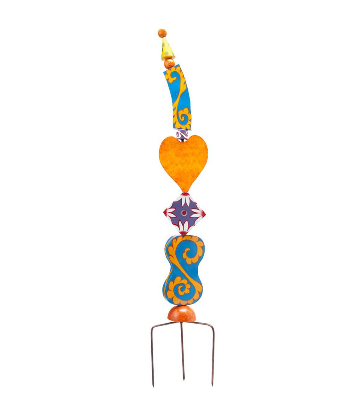 Colorful Metal Decorative Garden Stakes - Heart