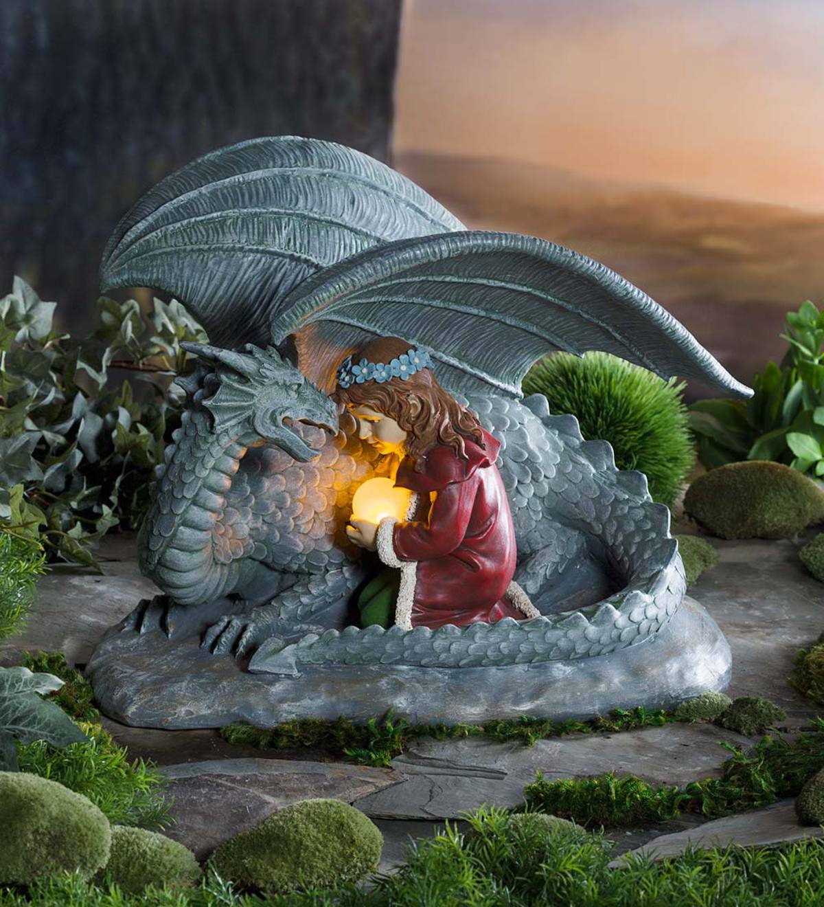 Dragon and Maiden Sculpture