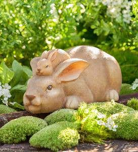 Mama and Baby Bunny Sculpture