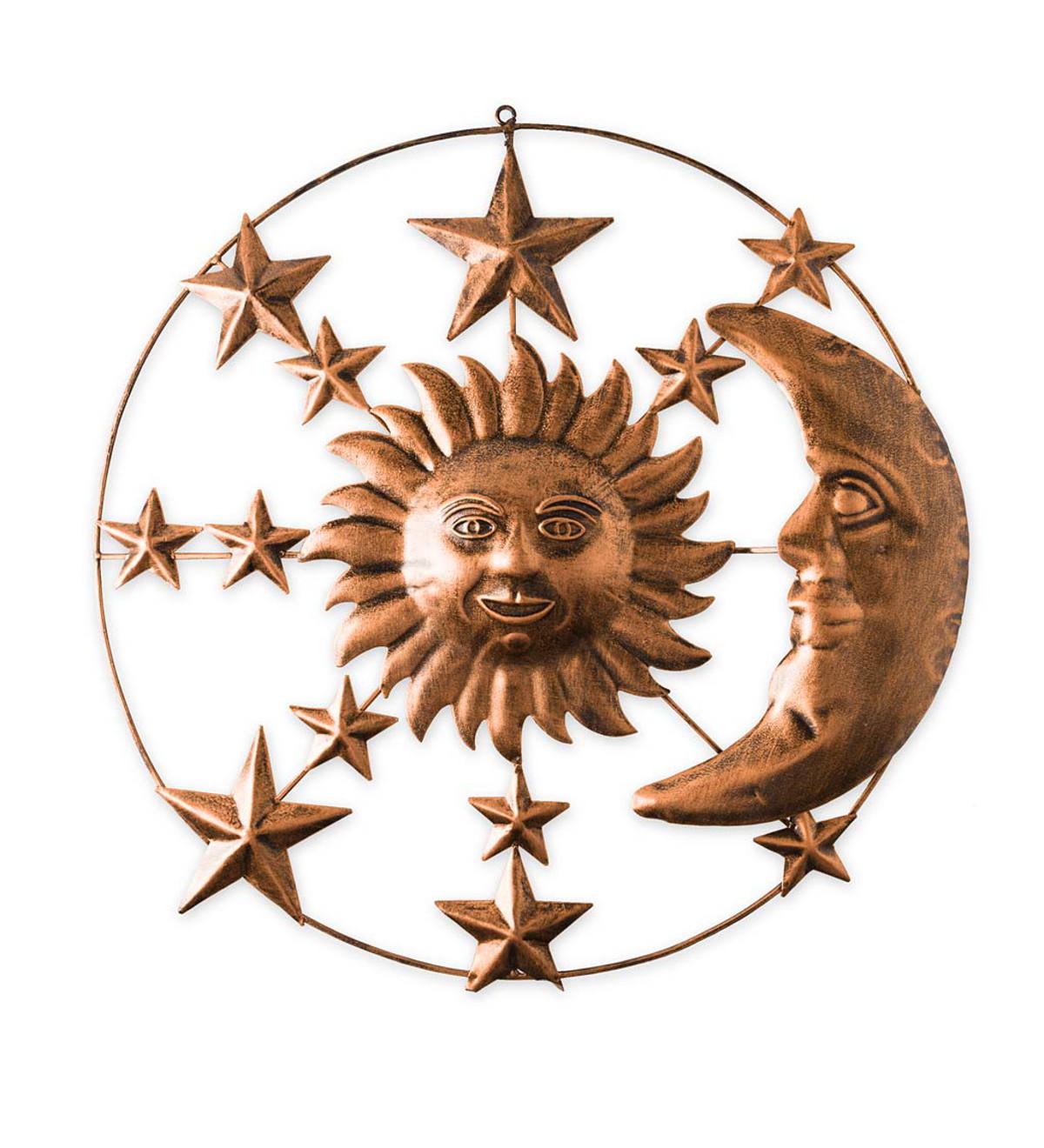 Sun, Moon and Stars Metal Wall Art