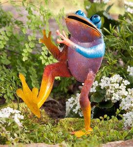 Metal Dancing Frog Statue