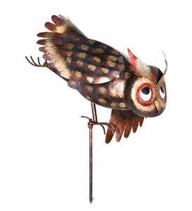 Metal Yoga Owl Garden Sculpture