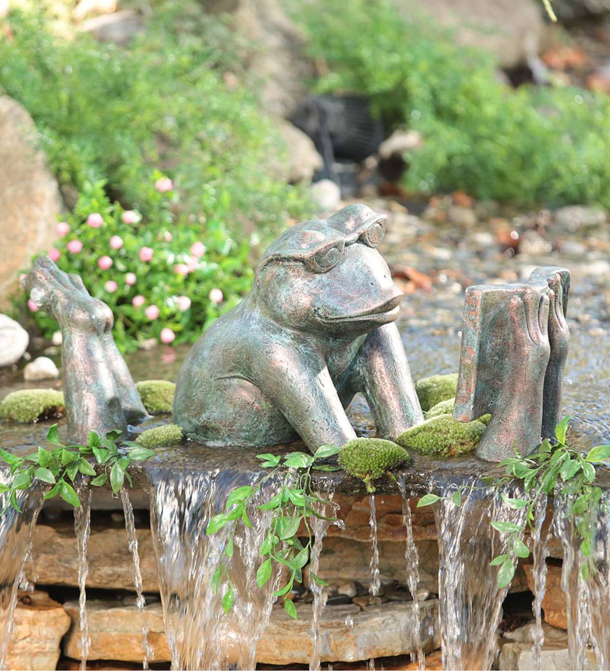 Reading Frog Garden Sculpture