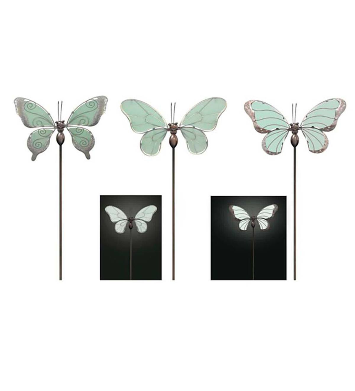 Glow-in-the-Dark Butterfly Stakes, Set of 3