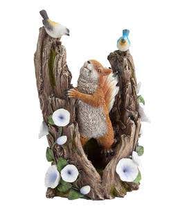 Solar Squirrel in a Tree Sculpture