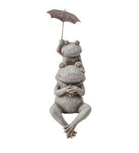 Frogs with Umbrellas Shelf Sitter