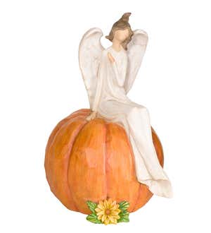 Angel on Pumpkin Figurine