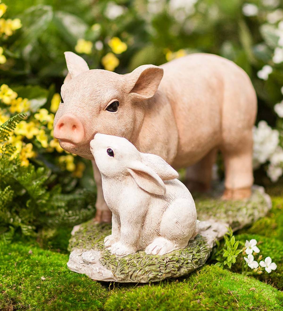 Kissin' Critters Piglet and Bunny Garden Statue