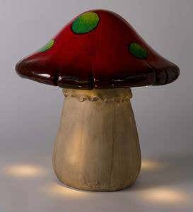 Solar-Lighted Short Red Mushroom