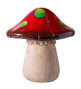 Solar-Lighted Short Red Mushroom