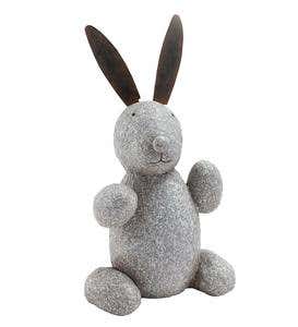 Faux Stone Bunny Garden Sculpture