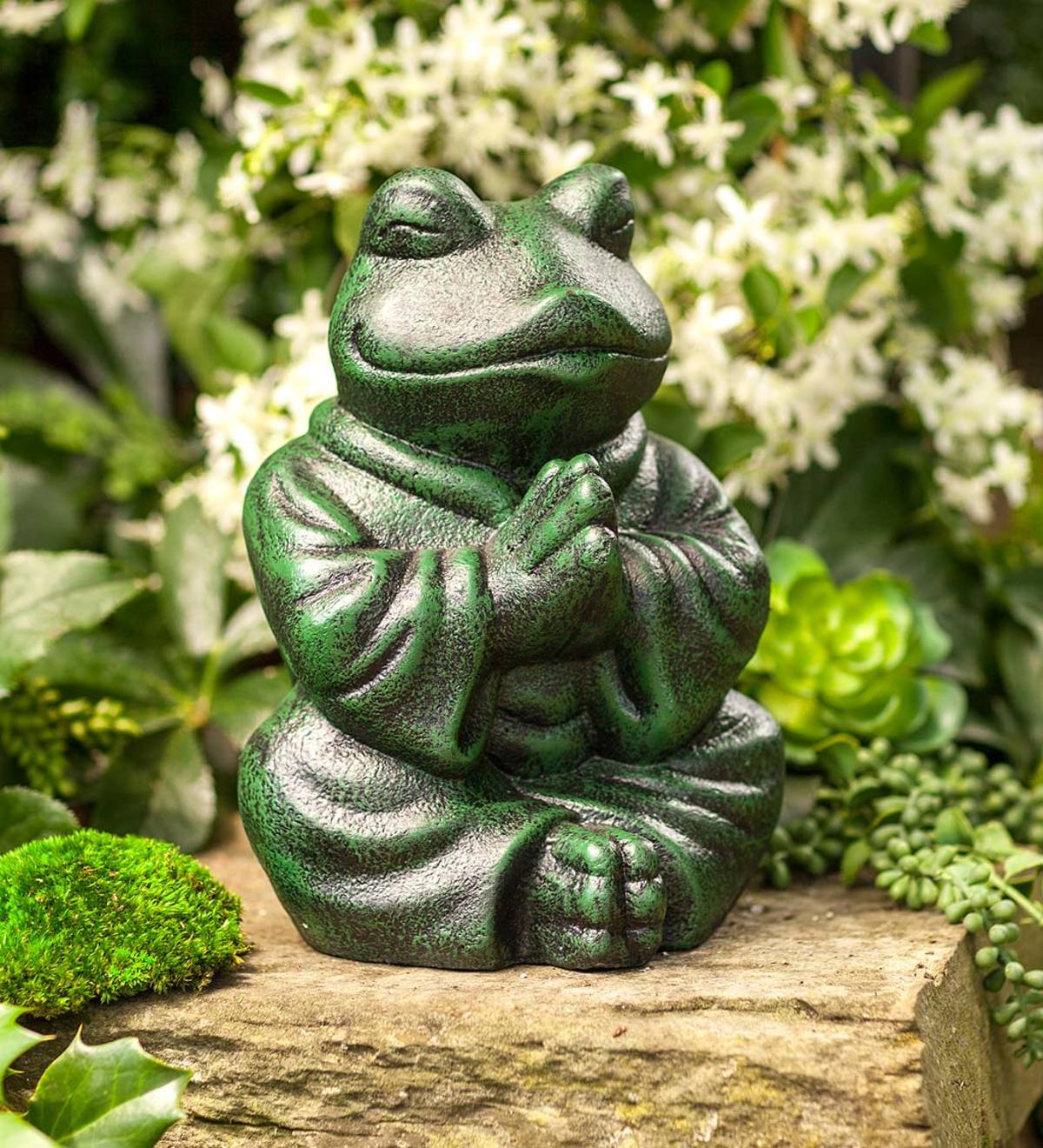 Praying Frog Garden Statue