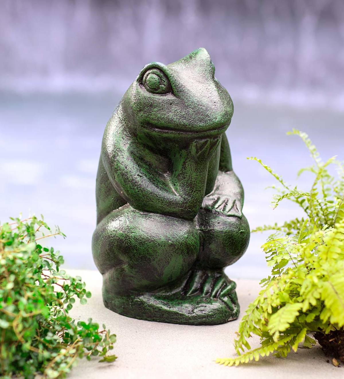 Thinking Frog Garden Statue