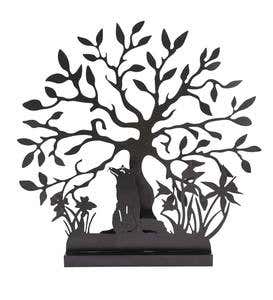 Fox and Tree Metal Garden Silhouette