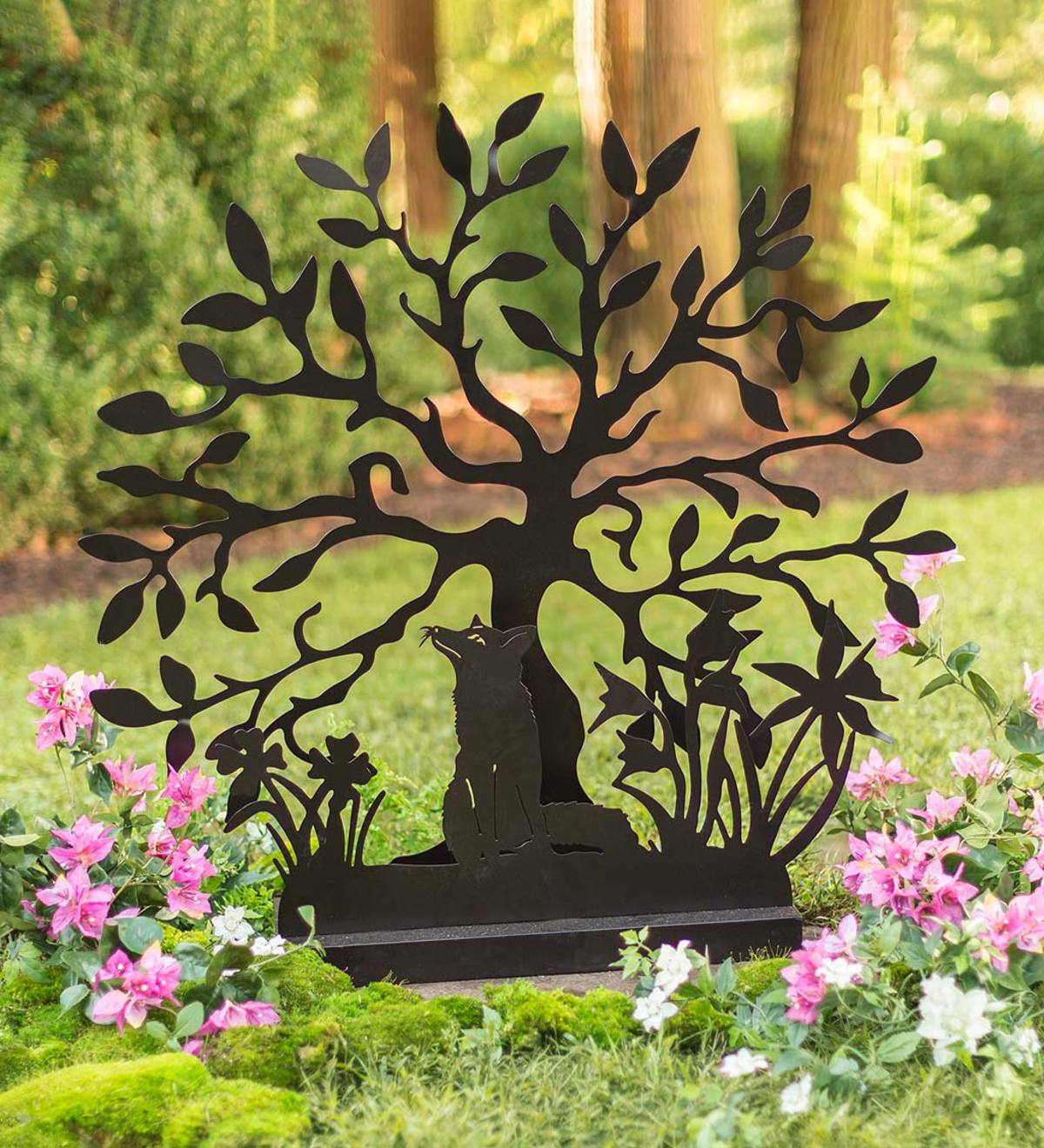 Fox and Tree Metal Garden Silhouette
