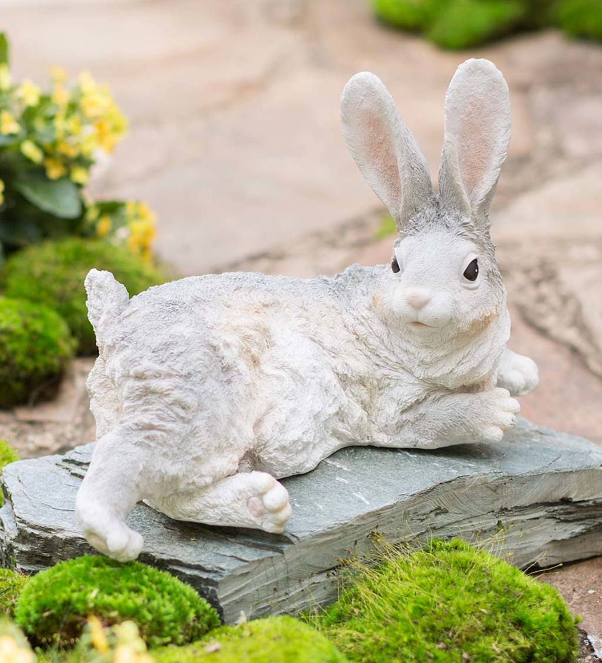 Golden Bunny Rabbit Statue Indoor Garden Hare Animal Decoration